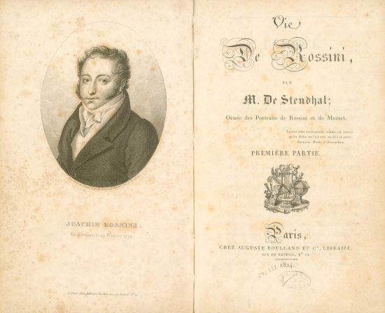 Vie de Rossini Paris, chez A. Boulland, 1824, V.23045 Rés.