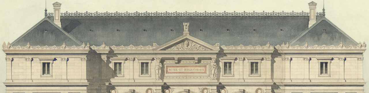 Musée-bibliothèque : élévation principale, par Charles-Auguste Questel, R.7111 (250)