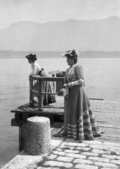 Lac du Bourget : sur la jetée, photographie d'Emile Duchemin, Pv 13x18 Duchemin A.y21