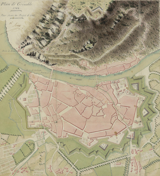 Plan de Grenoble, 1784, par D'Alligny, Cd.695