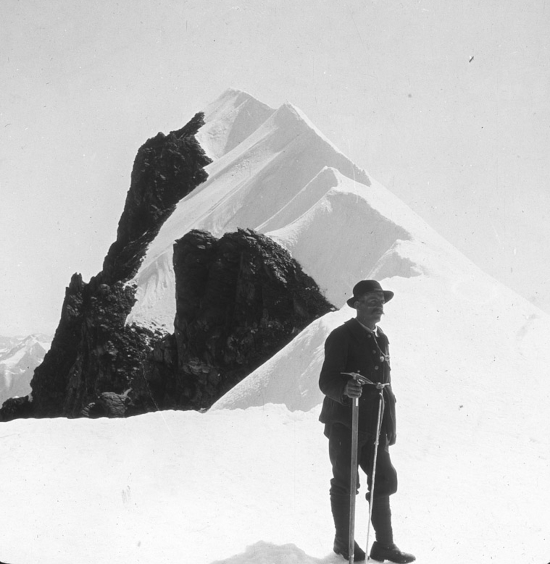 Au sommet de La Grande Casse. Photographie de Pierre Lory. Pv 8,5x10 Positif de projection 1914 F.45
