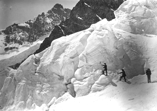 Glacier de l'Homme, photographie de la Société des Touristes du Dauphiné, Pv 8,5x10 Positif de projection 1914 H.212