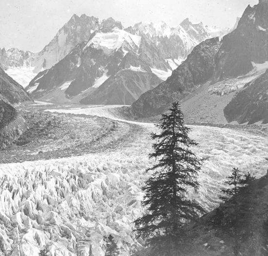 Montenvers. La Mer de Galce. Photographie de la Société des Touristes en Dauphiné. Pv 8,5x10 Positif de projection 1914 K.141