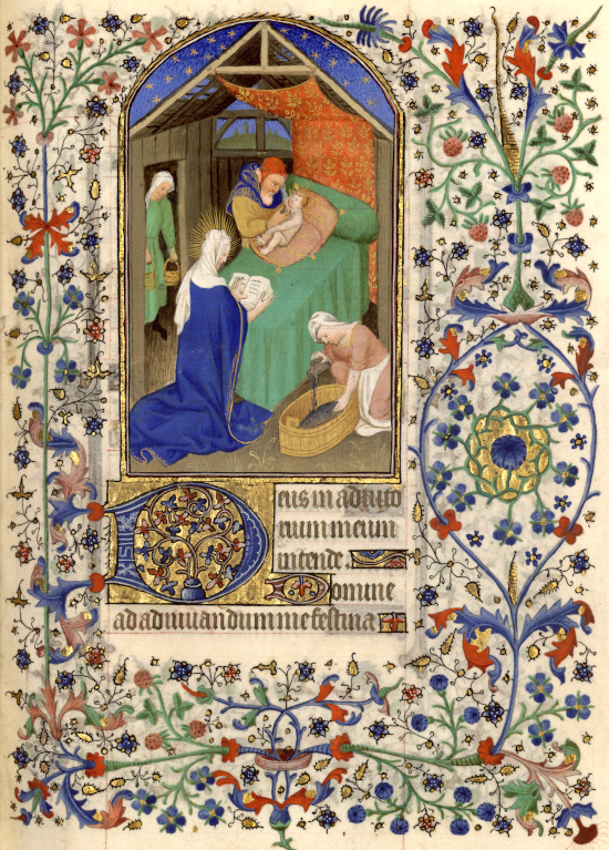 Scène de la nativité, Ms.1003 Rés., folio 76 recto