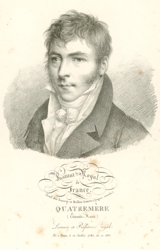 Portrait d'Etienne Marc Quatremère, par Julien-Léopold Boilly, Marj. P. 11183