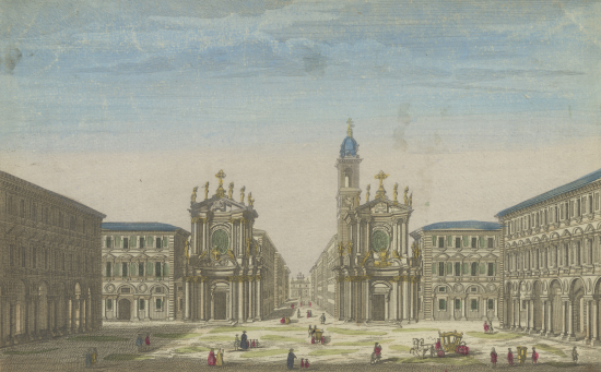 Vue perspective de la place St Charles de Turin, Marj. Géo. 6193
