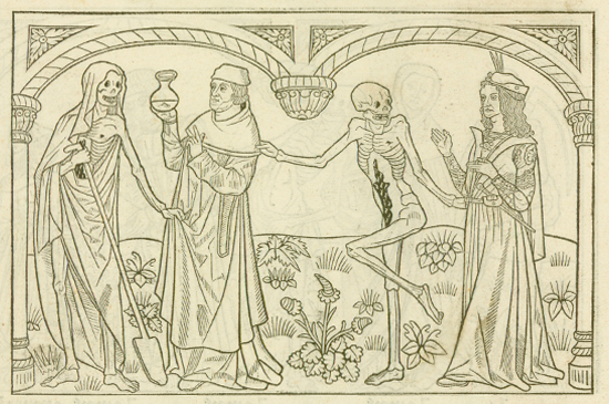 Folio 7 verso La mort, le médecin, l’amoureux