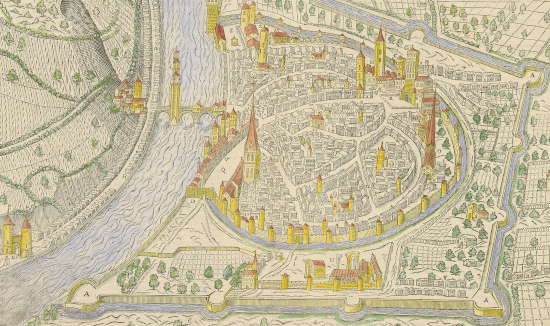 Le vray portraict de la ville de Grenoble, extrait de La Cosmographie universelle de tous le Monde par François de Belleforest, Pd.4 (10)