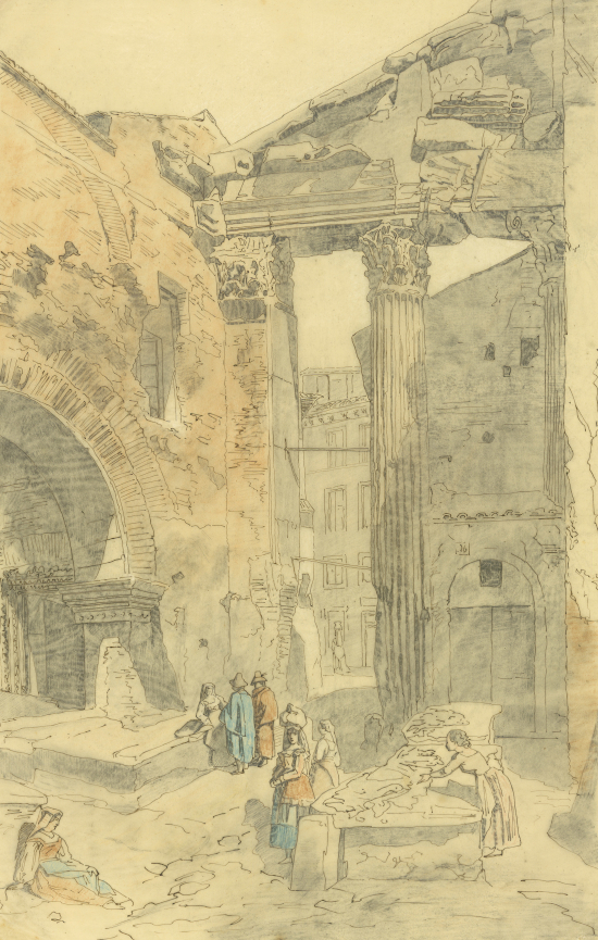 Ruines romaines, dessin de Diodore Rahoult, Pd. 49 (12) Rés.
