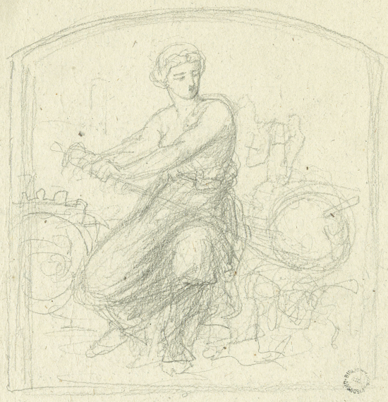 Musée-bibliothèque : étude préparatoire pour la peinture allégorique de La Mécanique, par Diodore Rahoult, R.9683 (2) (9) Rés.